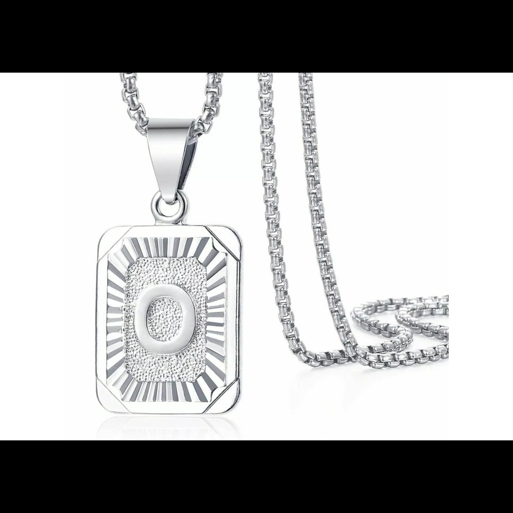 White Gold Filled Letter O Pendant 20” Necklace